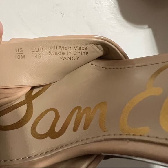 SAM EDELMAN Beige Yancy Ankle Strap Sandals Size 10 - Picture 9 of 10